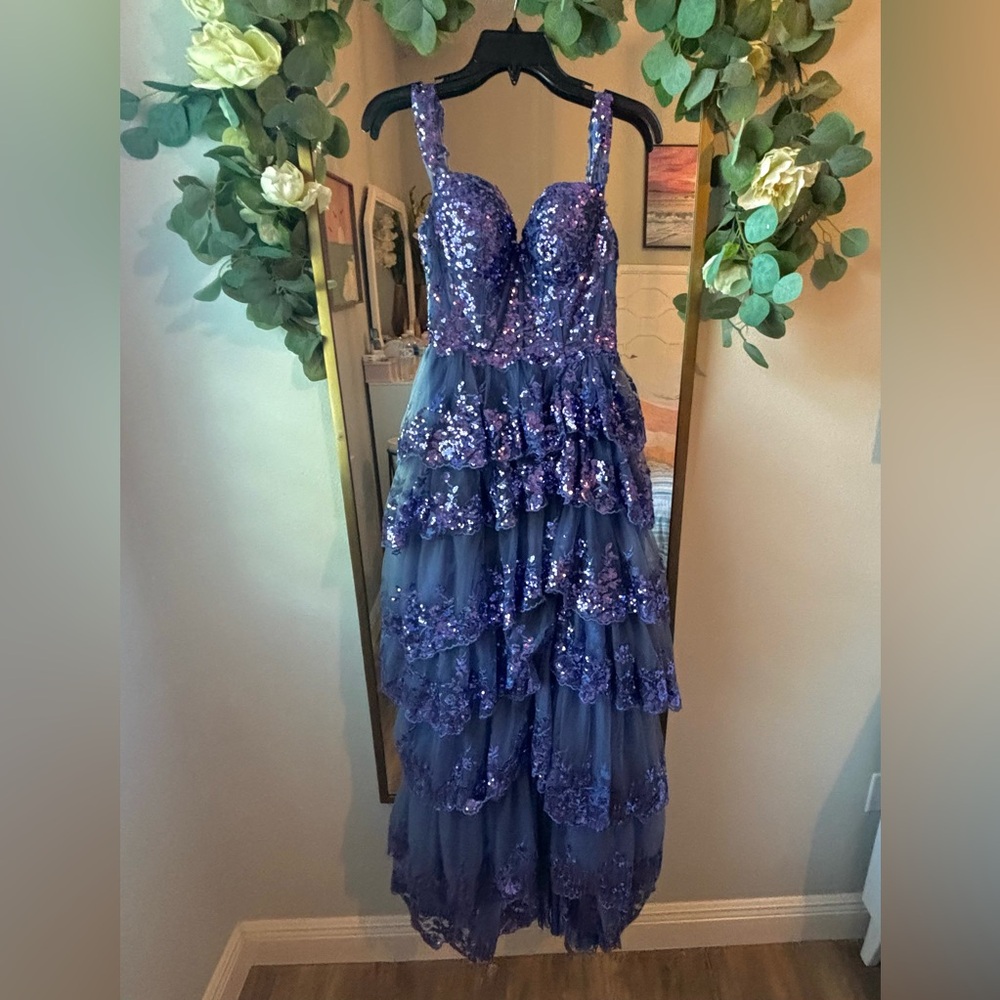 Prom/special occasion dress worn once. Slit in front and zipper in back
